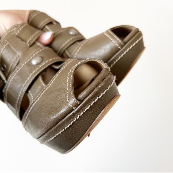 Boutique 9 Platform Leather Strappy Buckle Open Toe Chunky Heels 7.5 - Picture 9 of 10